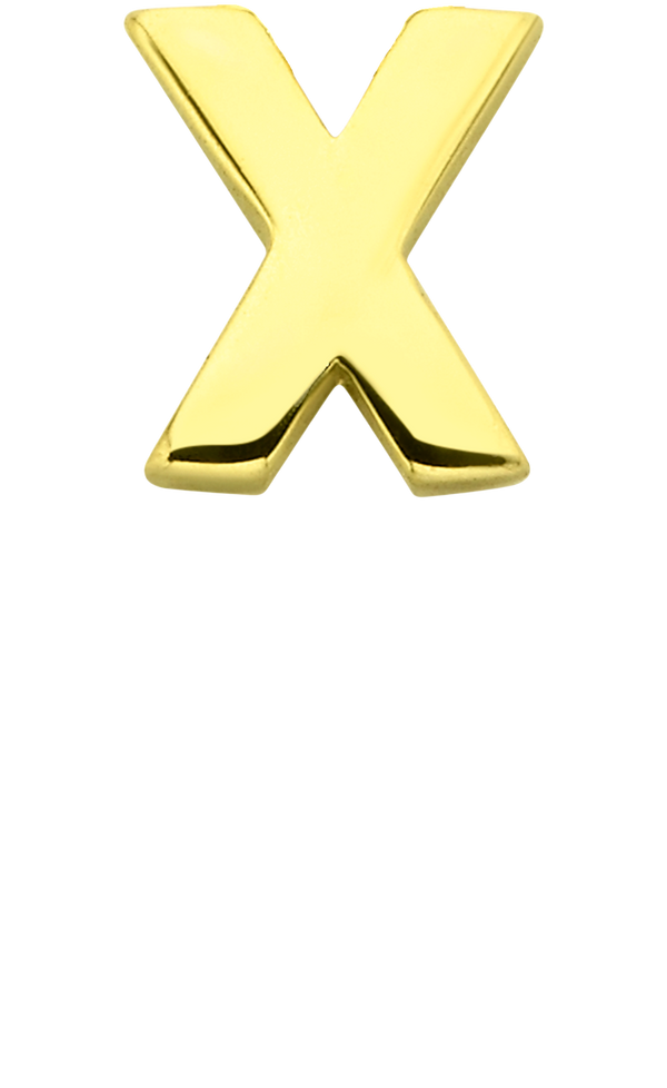 Personalised Single Pendant - Solid Gold / Letters - X