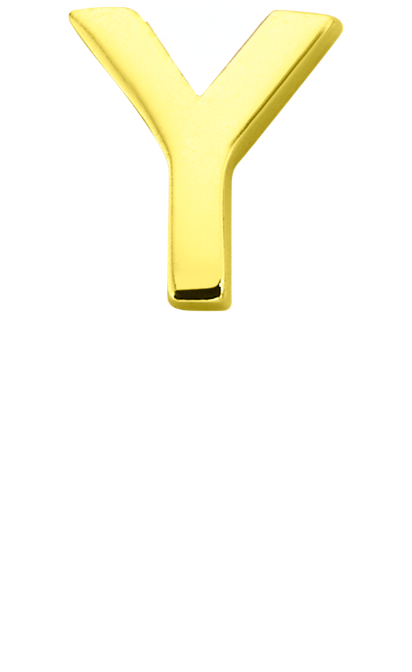 Personalised Single Pendant - Solid Gold / Letters - Y