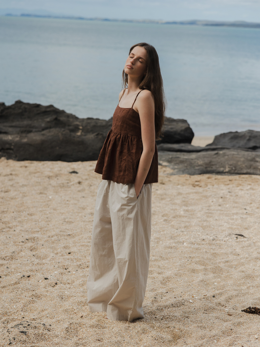 Cotton Wide Leg Pant