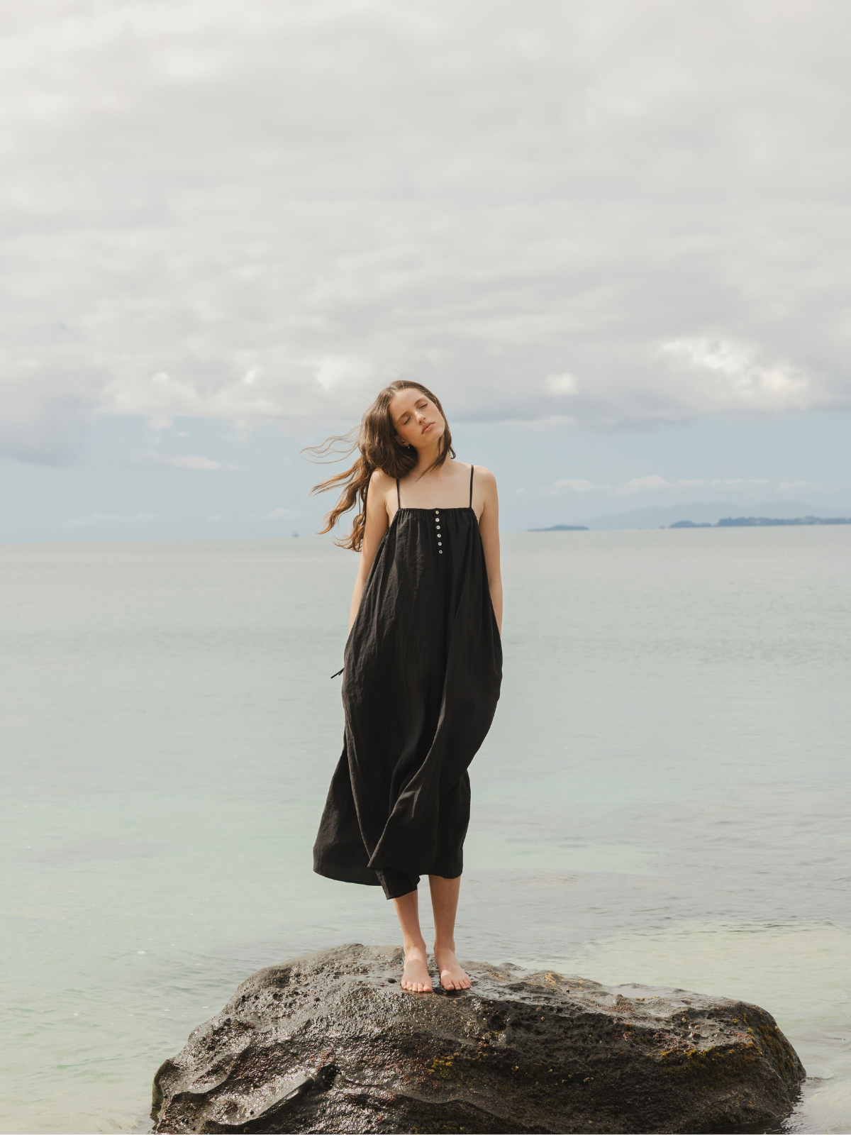 Shell Buttons Midi Dress