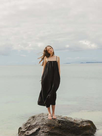 Shell Buttons Midi Dress