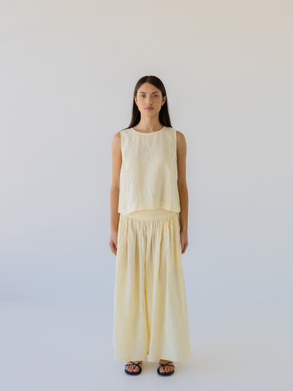 Shell Buttons Top Linen