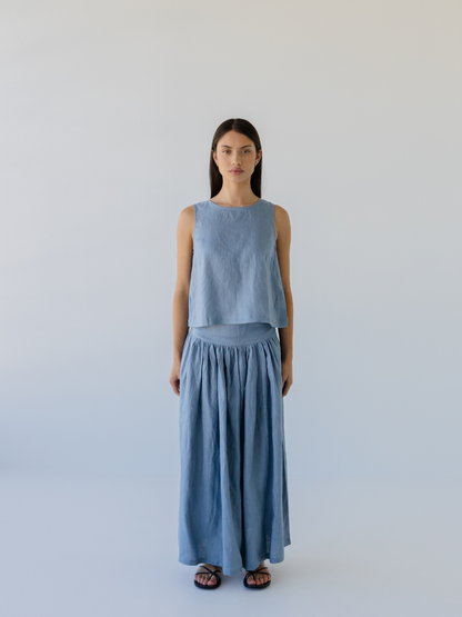 Shell Buttons Top Linen
