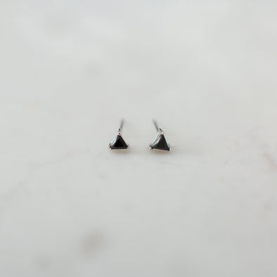 You Rock Triangle Studs Black