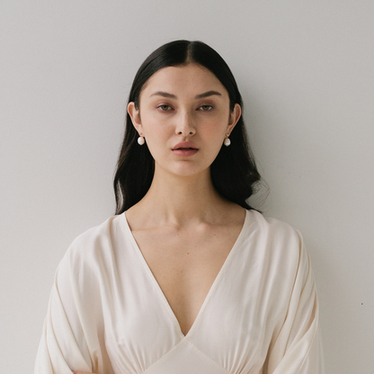 Drop Pearl Studs Large