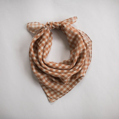 Gingham Mini Scarf Toffee